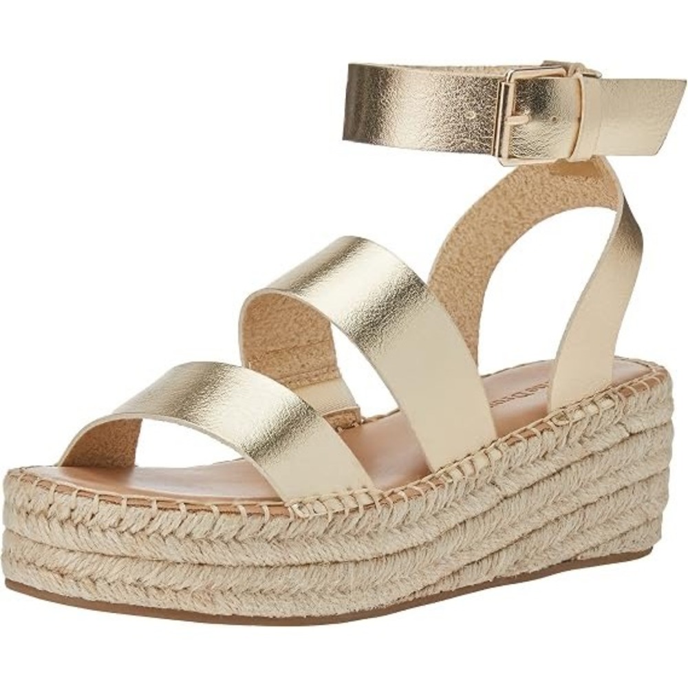 The Drop Listilla Espadrille Wedge Sandal Women 8.5 Gold Metallic Platform
